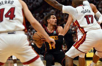 Trae Young against Miami Heat in the past Playoffs