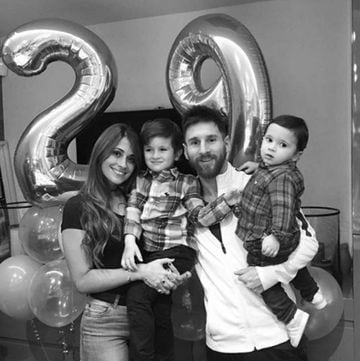 Lionel Messi, Antonella Rocuzzo y sus hijos