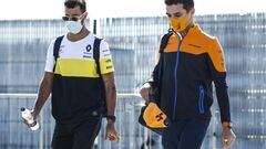 Daniel Ricciardo (Renault) y Lando Norris (McLaren), en Silverstone.