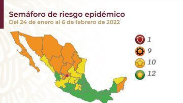 Semáforo COVID en México por estados: así queda el mapa del 24 de enero al 6 de febrero 2022