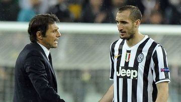 Antonio Conte y Giorgio Chiellini en la etapa en la que coincidieron en la Juventus.