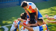 Los jugadores del Andorra celebran un gol en Segunda B.