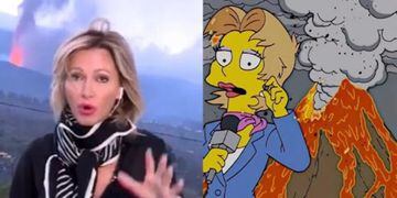 En septiembre vivimos la erupción del volcán de La Palma y cuando Susanna Griso viajó hasta allí para cubrirlo todos se acordaron de su gran parecido con esta presentadora de 'Los Simpsons'.
