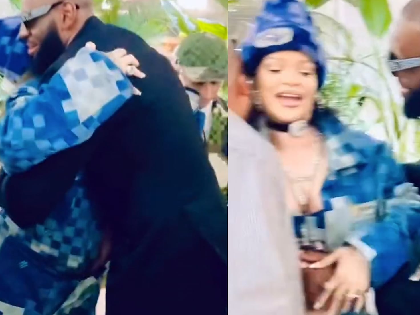 LeBron James goes in for awkward belly rub of pregnant Rihanna at