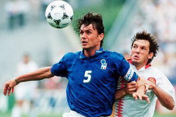 Paolo Maldini of Italy and AC Milan was deputy captain for Frano Baresi and played in all seven matches up to the final.