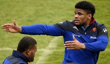 France's centre Jonathan Danty takes part in a training session in Marcoussis, south of Paris, ahead of France's Six Nations' rugby opener against Italy.