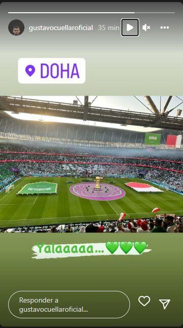 Gustavo Cuéllar estuvo presente en el estadio Education City para el juego entre Polonia y Arabia Saudita.