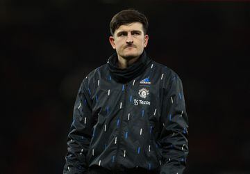 Manchester United's Harry Maguire during a recent warm-up.