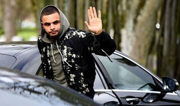 March 20, 2017 | France's defender Layvin Kurzawa arriving at the French national football team training base in Clairefontaine near Paris.