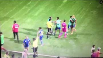 Mass brawl in Singapore National Football League match