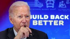 U.S. President Joe Biden meets virtually with governors, mayors, and other state and local elected officials to discuss the bipartisan Infrastructure Investment and Jobs Act, in the South Court Auditorium at the White House in Washington, U.S., August 11,