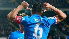 Koke celebra su gol al Rayo. 