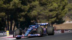 LE CASTELLET, FRANCE - JULY 22: Fernando Alonso (ESP), Alpine F1 takes part in the first practice at the Circuit Paul Ricard ahead of the Formula 1 Lenovo Grand Prix de France in Le Castellet, France on July 22, 2022. (Photo by Hasan Bratic/Anadolu Agency via Getty Images)