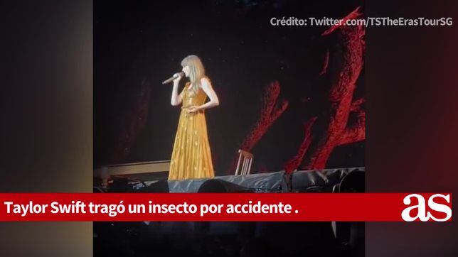 El momento en el que Taylor Swift se traga un insecto en pleno concierto