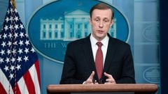US National Security Adviser Jake Sullivan speaks during the daily briefing in the Brady Briefing Room of the White House in Washington, President Putin has amassed more than 100,000 troops on the Ukrainian border in recent weeks, and reports suggest that