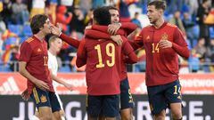 Crónica España-Noruega: Abel Ruiz celebra el gol de la Sub-21  en El Alcoraz.