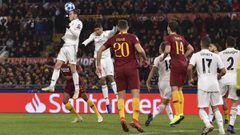 ROME, ITALY - NOVEMBER 27: During the Group G match of the UEFA Champions League between AS Roma and Real Madrid  at Stadio Olimpico on November 27, 2018 in Rome, Italy. (Photo by Tullio Puglia - UEFA/UEFA via Getty Images)