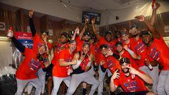 PHOENIX, ARIZONA - OCTOBER 01: Houston Astros players pose for a photo after defeating the Arizona Diamondbacks 8-1 to win the American League West division title at Chase Field on October 01, 2023 in Phoenix, Arizona.   Chris Coduto/Getty Images/AFP (Photo by Chris Coduto / GETTY IMAGES NORTH AMERICA / Getty Images via AFP)