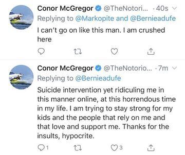 Luego de la demanda en contra de Conor McGregor en la que se le acusa de agresión y exhibición sexual, el expeleador de la UFC se dijo devastado.