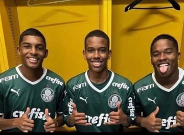 Estevão, Luis Guilherme y Endrick, la tres joyas del Palmeiras.