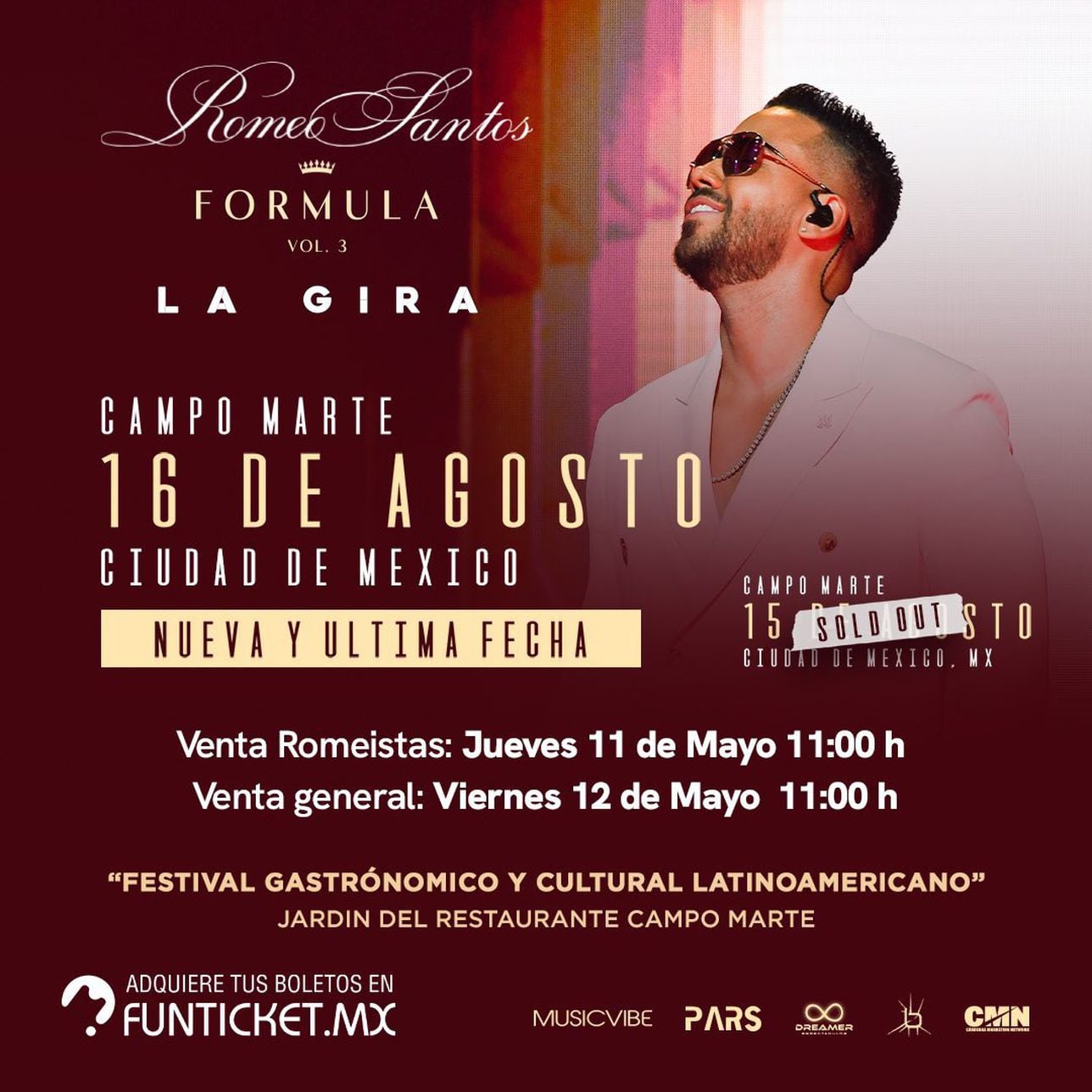 Romeo Santos anuncia segundo concierto en CDMX fecha, precios y cómo