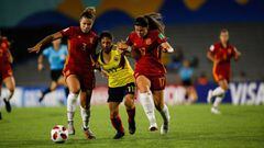 La Selecci&oacute;n Colombia Sub-17 femenina empat&oacute; 1-1 contra Espa&ntilde;a en el estadio Charr&uacute;a de Montevideo, en la jornada 2 del grupo D del Mundial de Uruguay.