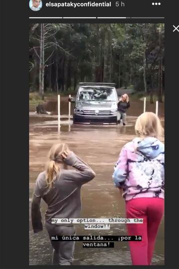 Elsa Pataky se queda atrapada en su coche rodeada de una riada por las lluvias en Australia