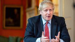 (FILES) In this handout file photo taken and released on April 29, 2020 by 10 Downing Street, Britain&#039;s Prime Minister Boris Johnson is seen recording a video message for Captain Tom Moore&#039;s 100th birthday, inside 10 Downing Street in central Lo