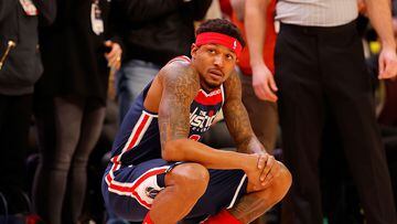 Bradley Beal, en un partido de sus Wizards contra Atlanta Hawks.