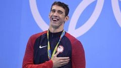 Michael Phelps, en el podio de los Juegos Ol&iacute;mpicos de R&iacute;o 2016.
