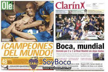 28 de noviembre 2000: Con dos goles de Martín Palermo, Boca Juniors derrota al Real Madrid y se corona campeón de la Copa intercontinental.