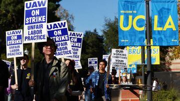 The largest strike this year is taking place in California with 48,000 academic workers from the state university system taking to the picket line.