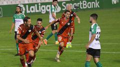 El Rayo Vallecan celebra el segundo gol ante el Racing en la &uacute;ltima jornada. 