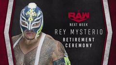Anuncio de la WWE de la ceremonia de retiro y Rey Mysterio.