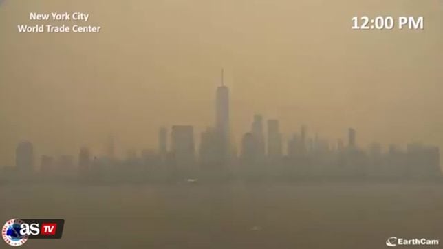 Video shows the change in air quality in NYC in just a few hours