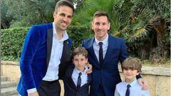 Messi y su familia, invitados de lujo en la fiesta de bautizo de los hijos de Fàbregas