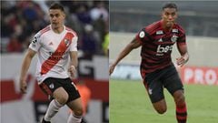 Rafael Santos Borr&eacute; y Orlando Berr&iacute;o durante partidos con River Plate y Flamengo.