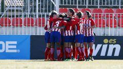 Las jugadoras del Atl&eacute;tico Femenino celebran un gol.
