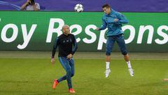 Cristiano Ronaldo, en el entrenamiento del Real Madrid en el Signal Iduna Park.