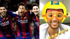 Neymar se r&iacute;e de Messi y Luis Su&aacute;rez en Instagram