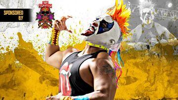 Este es el poster promocional de Psycho Clown en la Wrestlecon