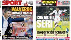 Portadas de los diarios Sport y Mundo Deportivo del d&iacute;a 31 de mayo de 2017.