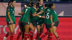 CARSON, CALIFORNIA - FEBRUARY 26: Jaqueline Ovalle #11 of Mexico celebrates a goal against the United States in the first half during Group A - 2024 Concacaf W Gold Cup match at Dignity Health Sports Park on February 26, 2024 in Carson, California.   Ronald Martinez/Getty Images/AFP (Photo by RONALD MARTINEZ / GETTY IMAGES NORTH AMERICA / Getty Images via AFP)
