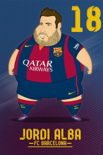 Los jugadores del Barcelona al más puro estilo de Botero
