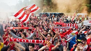 La afición del Girona acompañará a su equipo en el Metropolitano.