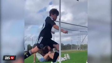 Lionel Messi’s 11-year-old son has been dedicating himself to perfecting the corner kick and this video has gone viral showing off his skills.