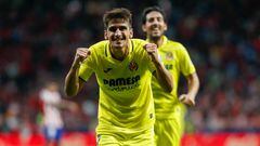 Gerard Moreno celebra la victoria del Villarreal en el Metropolitano.