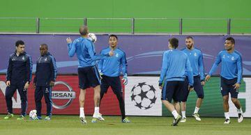 Pre-match preparations at the Volkswagen Arena