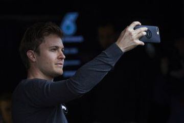 Nico Rosberg takes a selfie.