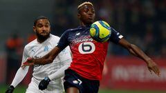 Soccer Football - Ligue 1 - Lille v Marseille - Stade Pierre-Mauroy, Lillie, France - February 16, 2020   Lille&#039;s Victor Osimhen in action   REUTERS/Pascal Rossignol